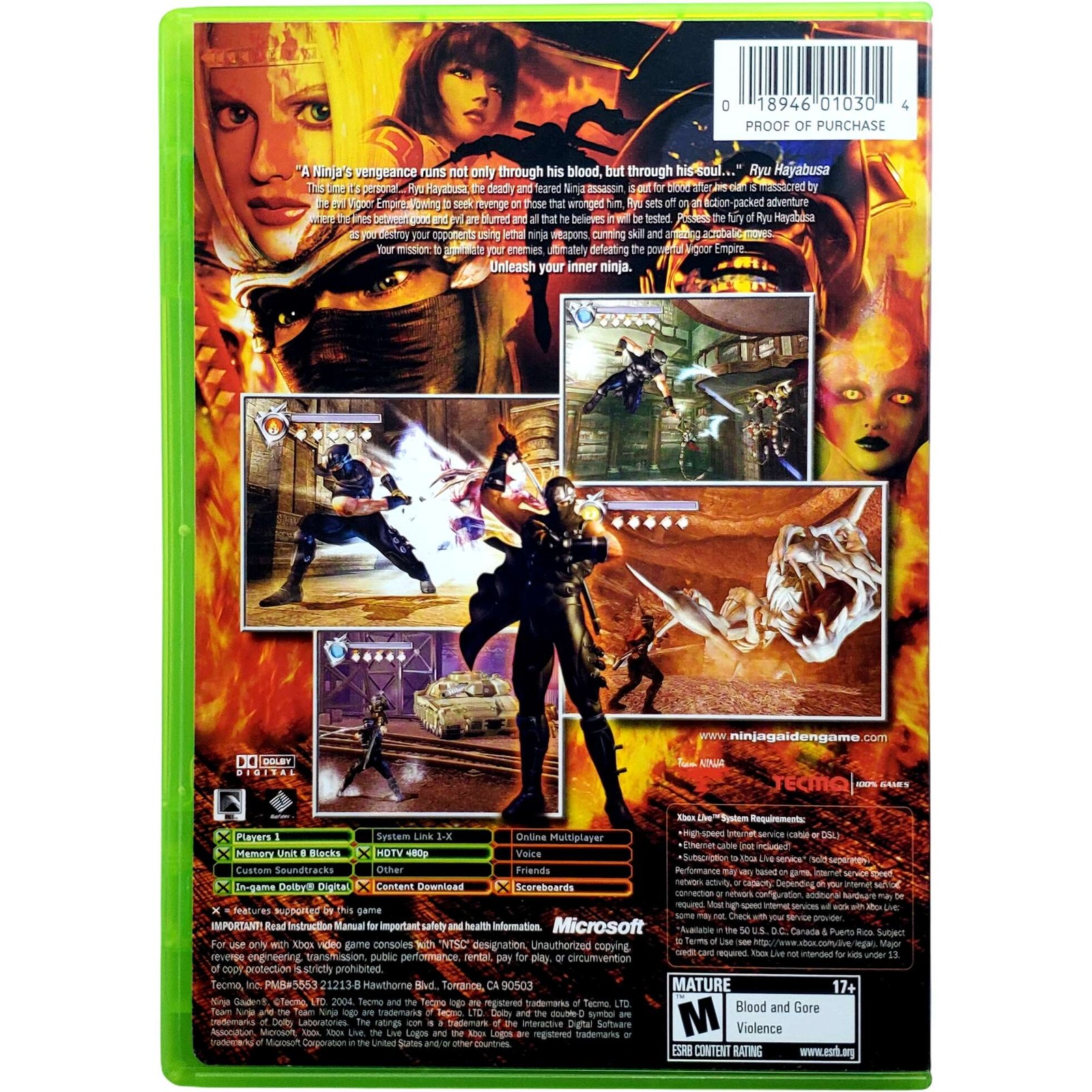 Ninja Gaiden – Microsoft Xbox Pristine Tested 1Y Guarantee