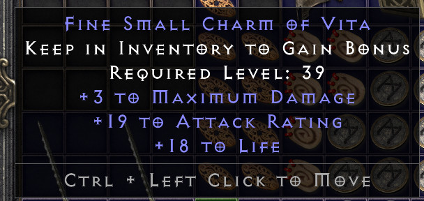 D2R Diablo 2 Fine Small Charms Of Vita 3/19/18
