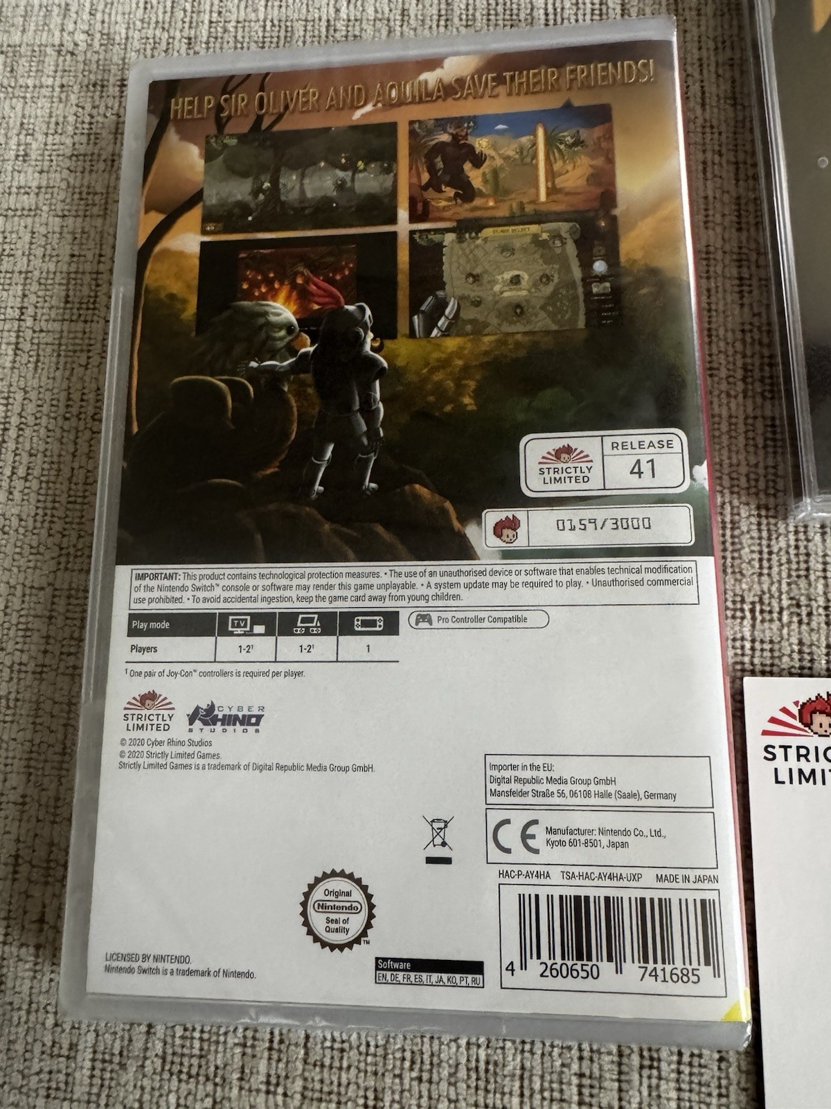 New Sealed – Gryphon Knight Epic – Nintendo Switch – Soundtrack Postcard &Game