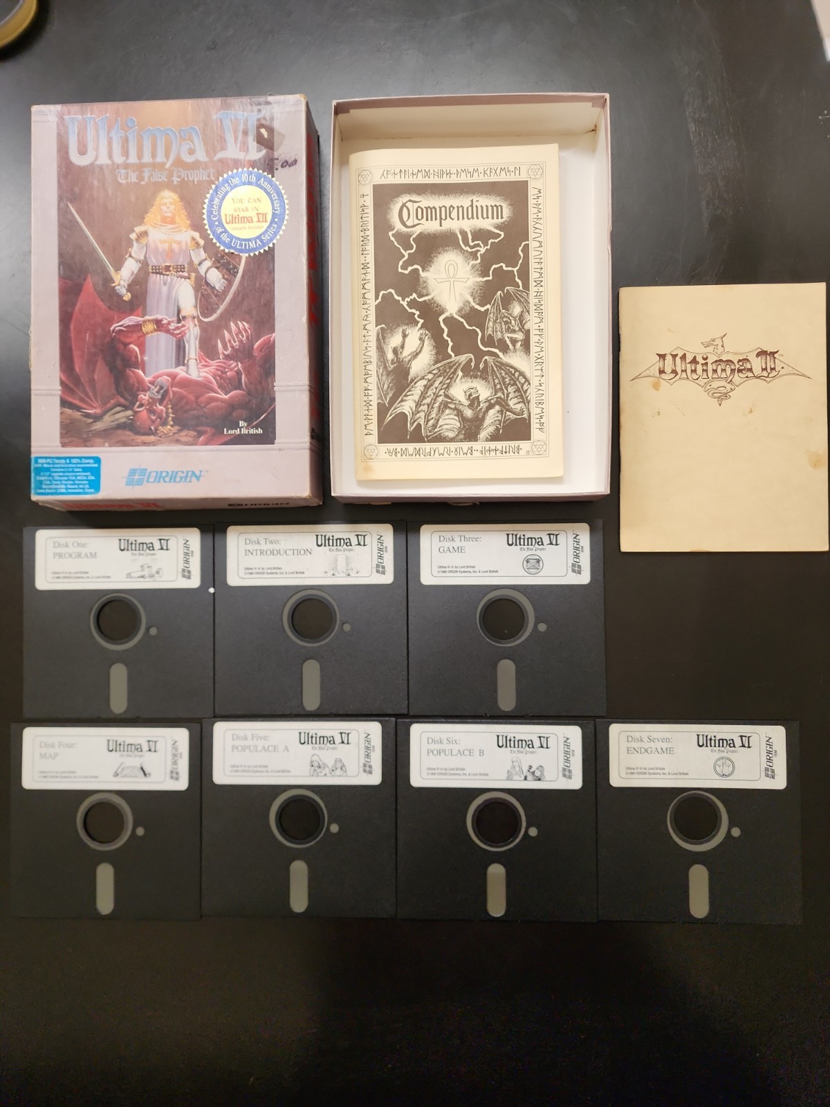 ULTIMA VI: THE FALSE PROPHET PC 5.25″ FLOPPY DISKS Full Game, Box, Manuals