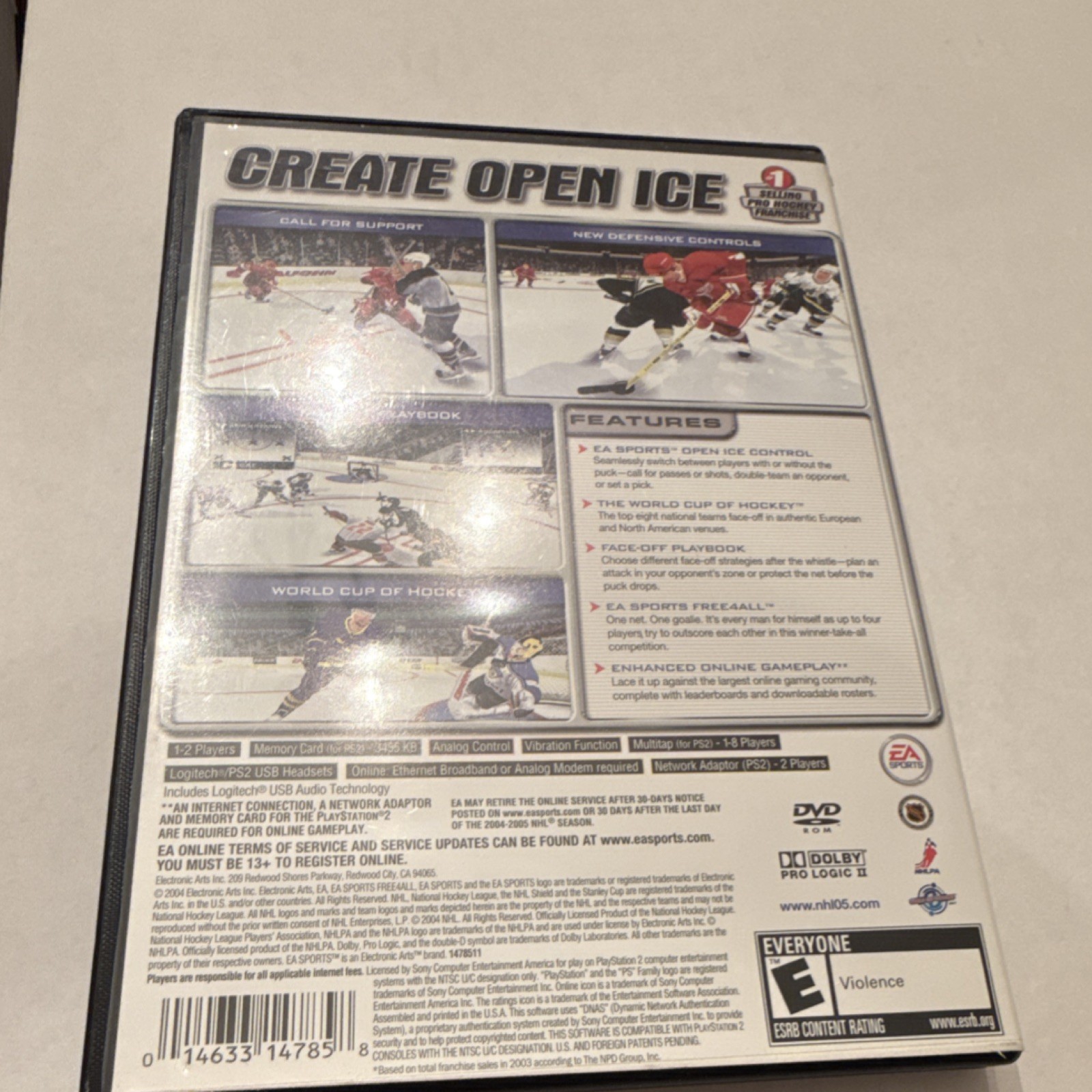 EA SPORTS NHL 2005 Sony PlayStation 2 Hockey Game Manual Online Play NTSC-U/C