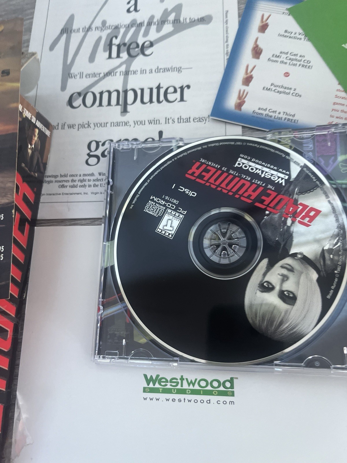 Westwood Studios Blade Runner PC Action & Adventure T-Teen Manual Included
