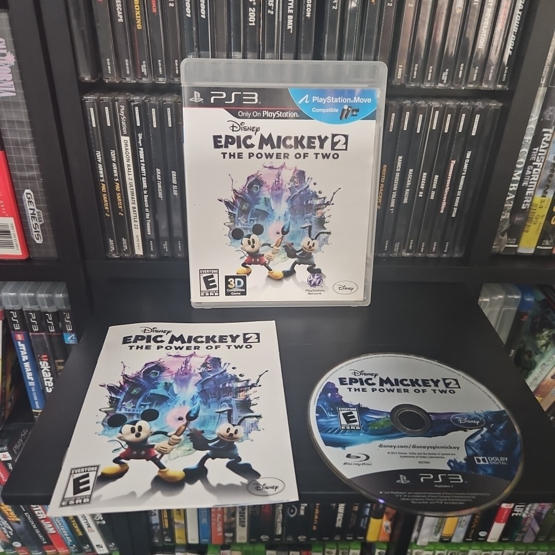 Disney Epic Mickey 2: The Power of Two (Sony PlayStation 3, 2012) Complete CIB