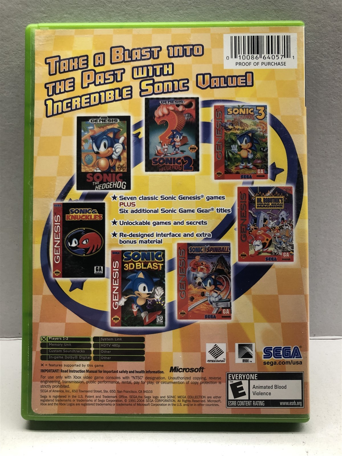 Sonic Mega Collection Plus (Xbox, 2004) Clean Tested Working – Free Ship