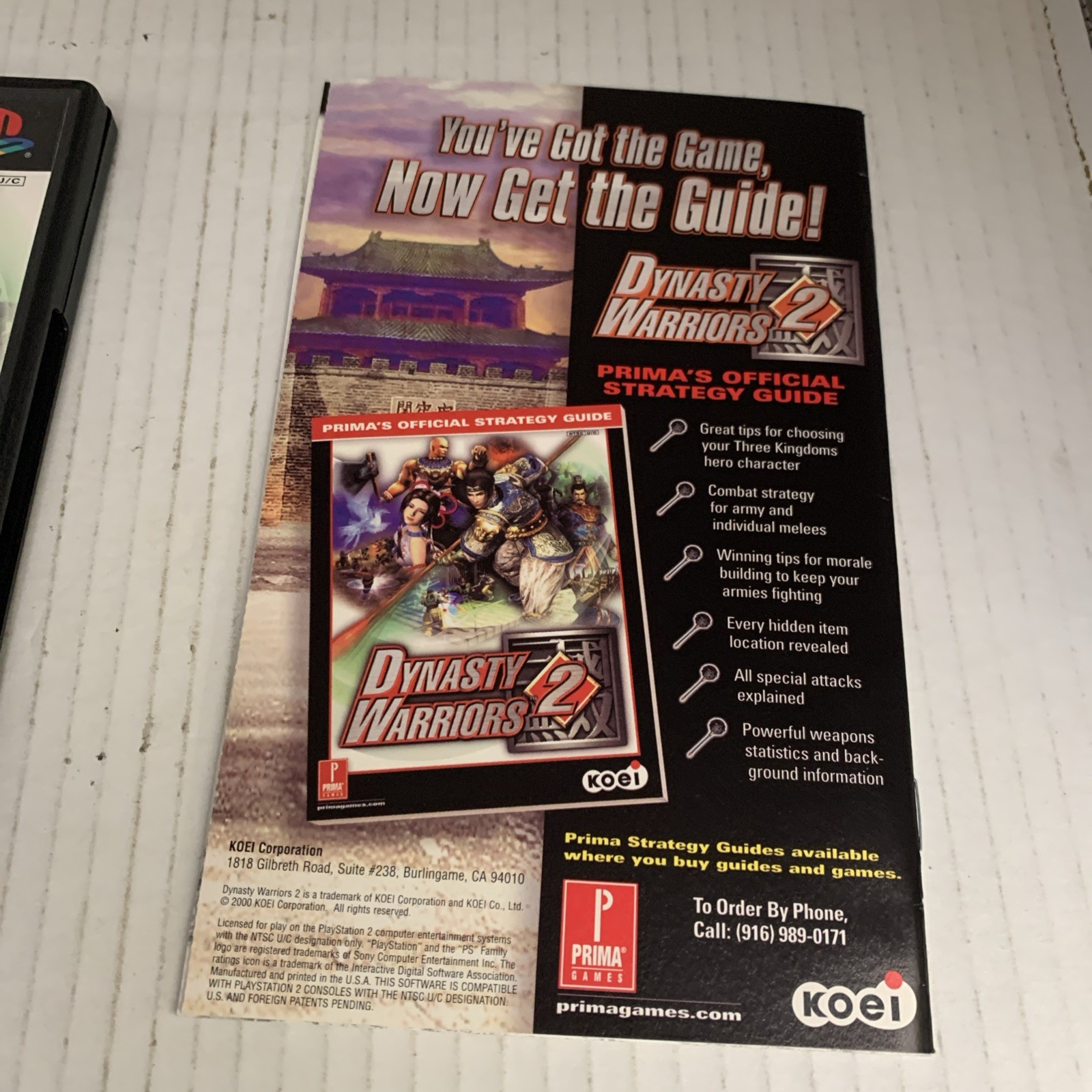 Dynasty Warriors 2 PlayStation 2 PS2 Complete CIB w/ Reg Card See Pics & Store