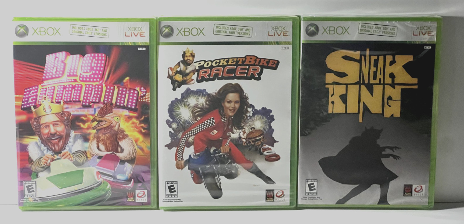 Complete Set Xbox 360 Burger King Games Big Bumpin Pocketbike Sneak King New
