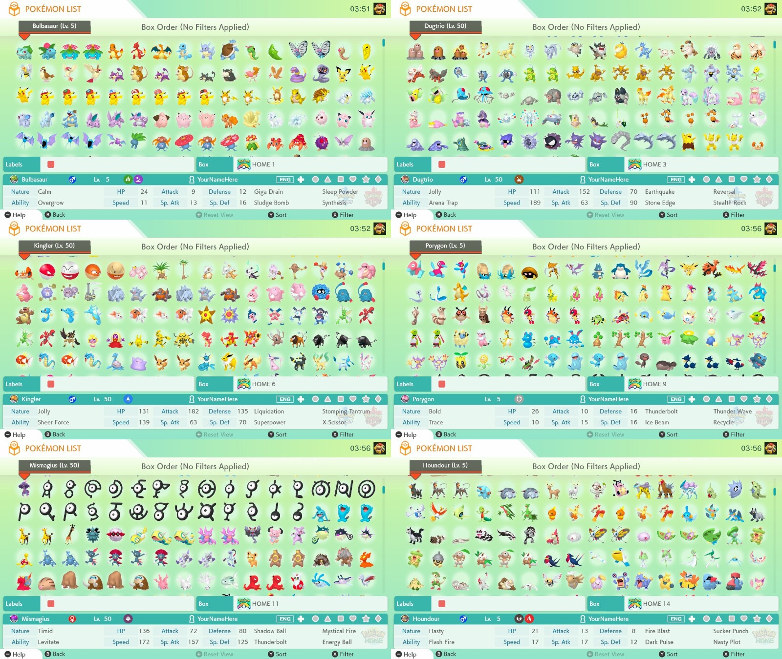 Pokemon Home All 1025 Living Dex Complete Livedex National Shiny