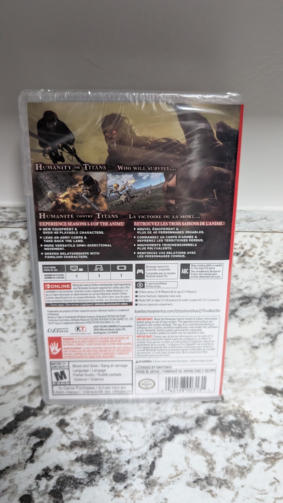 Attack on Titan 2: Final Battle Nintendo Switch Brand New