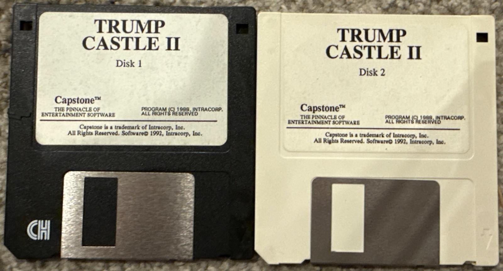 Capstone TRUMP CASTLE II Game 3.5 Floppy Disc Disk 1 & 2