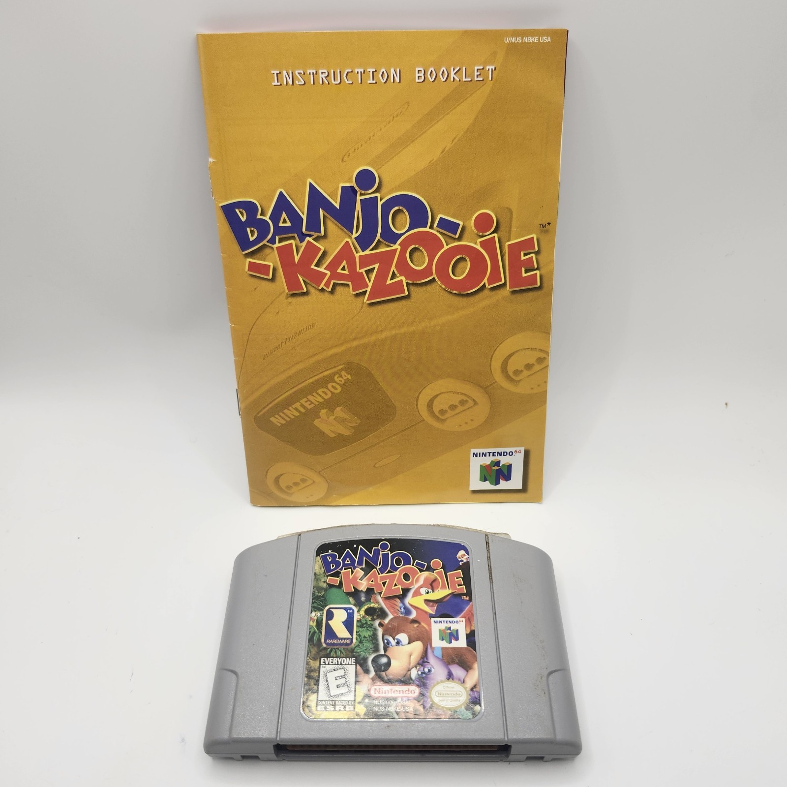 Banjo-Kazooie N64 NUS-006 (Nintendo 64, 1994) Game Cartridge and Manual TESTED