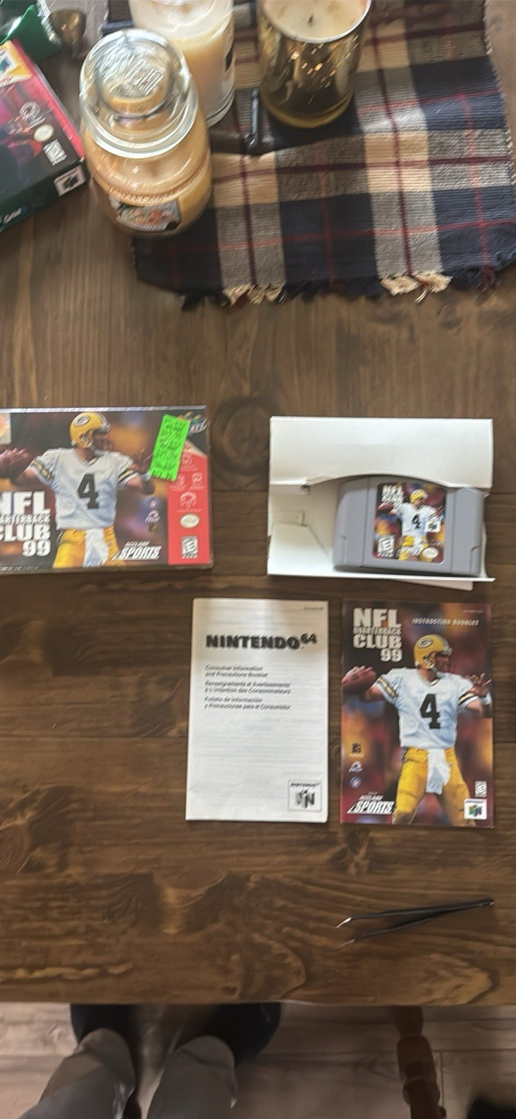 NFL Quarterback Club 99 (Nintendo 64, 1998) COMPLETE CIB Poster TESTED WORKING