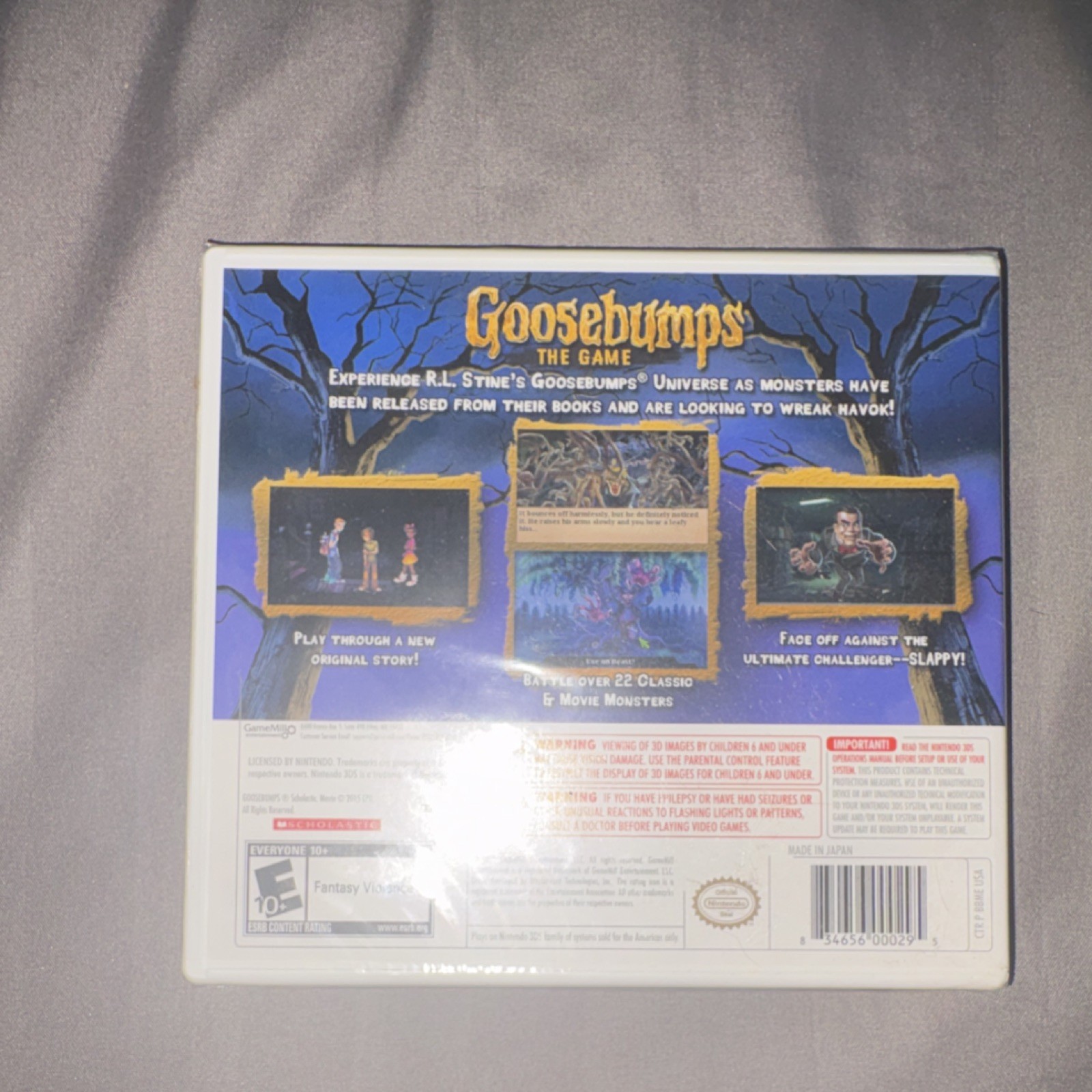 GameMill Goosebumps the Game Nintendo 3DS Action Adventure E10+ Factory Sealed