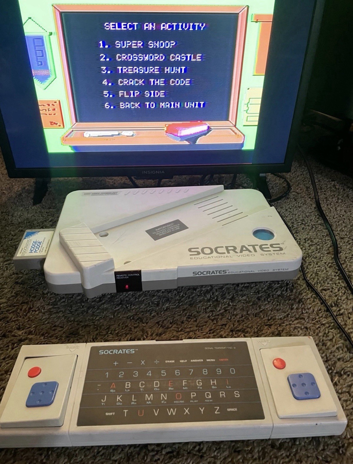 VTech Socrates 1988 Educational Video System Bundle TESTED & WORKING RETRO GAME