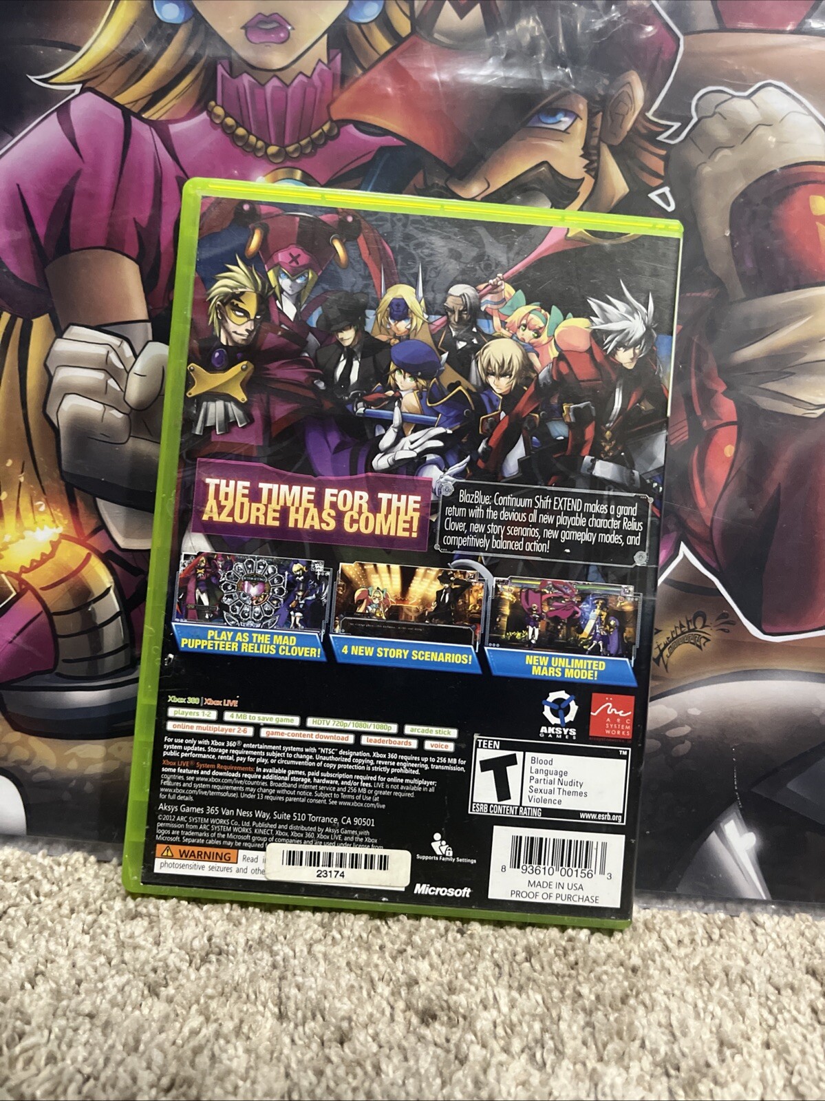 Xbox 360 Blazblue Continuum Shift Extend CIB
