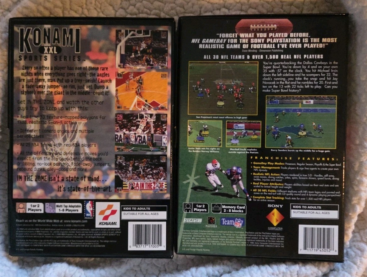 NFL GameDay Greatest Hits PlayStation And NBA In The Zone PlayStation Longbox