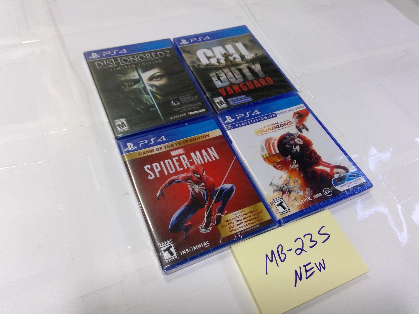 Dishonored 2 COD Vanguard Spider-Man Squadrons Sony PS4 Game Lot New Sealed