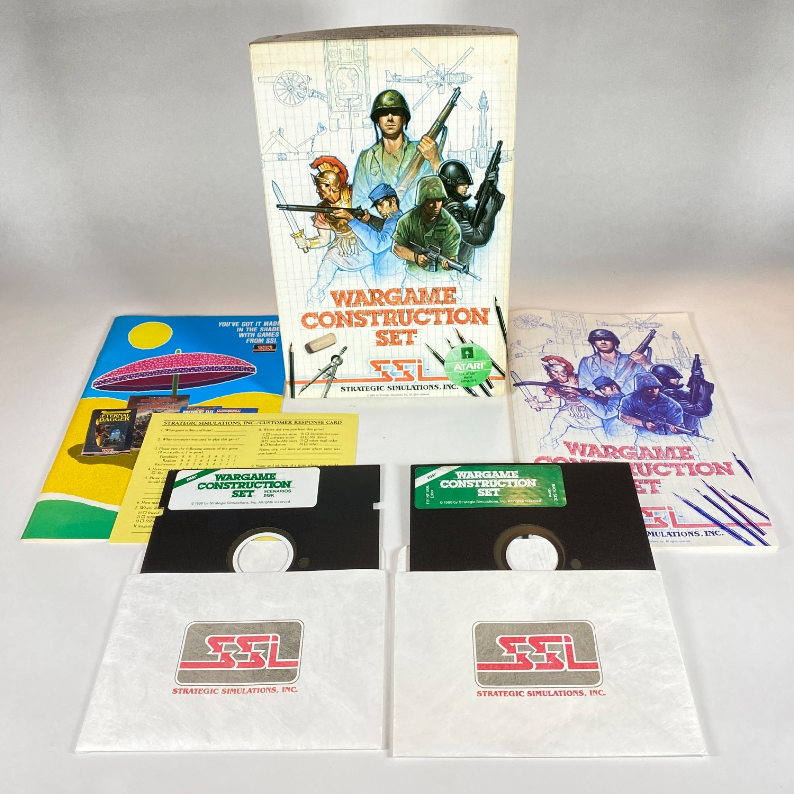 Wargame Construction Set Atari 400 800 XL XE Complete CIB SSI Strategy Disk Game