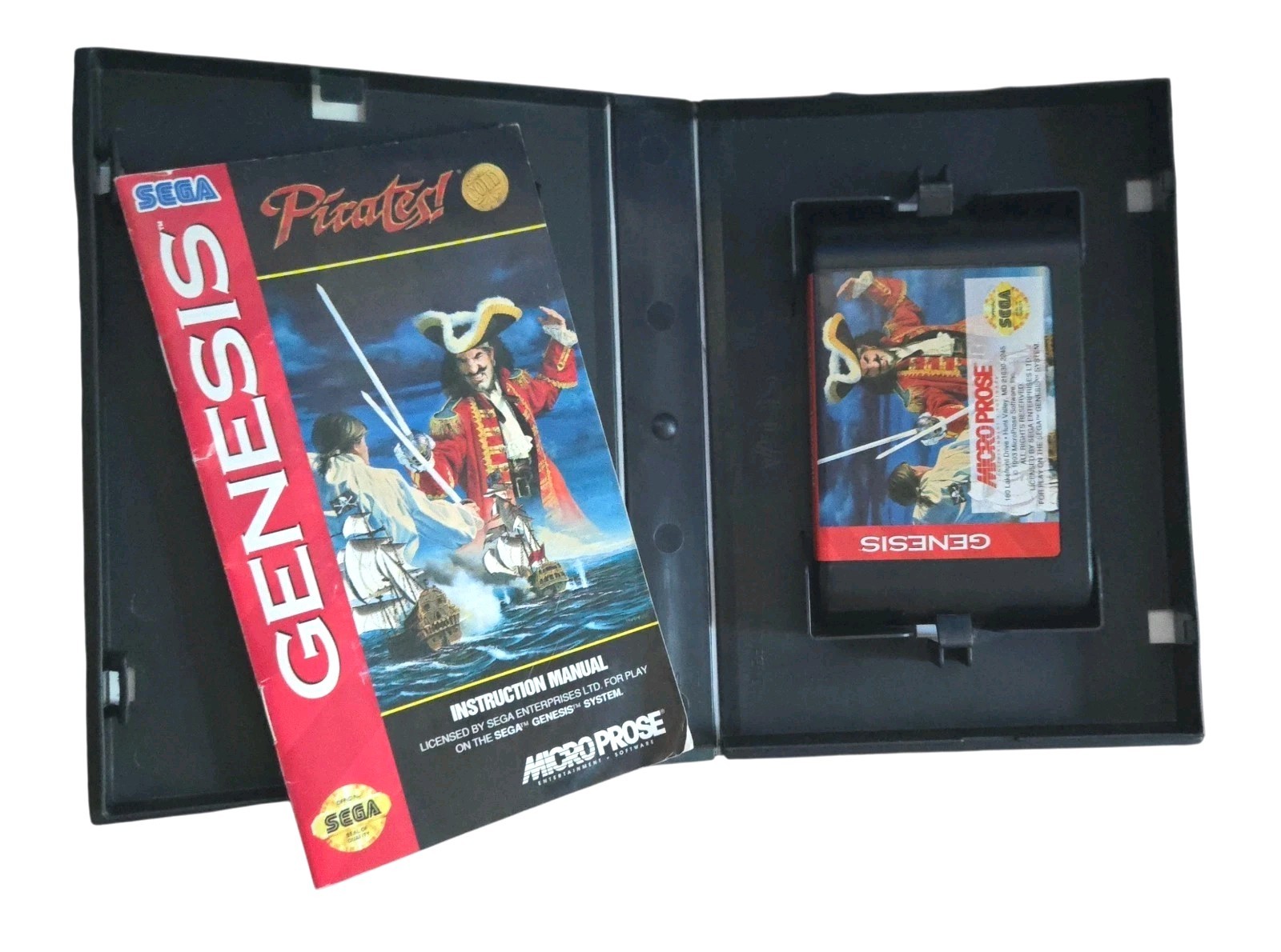 Pirates Gold Sega Genesis 1993 Vintage Video Game CIB Complete Case Manual Teste