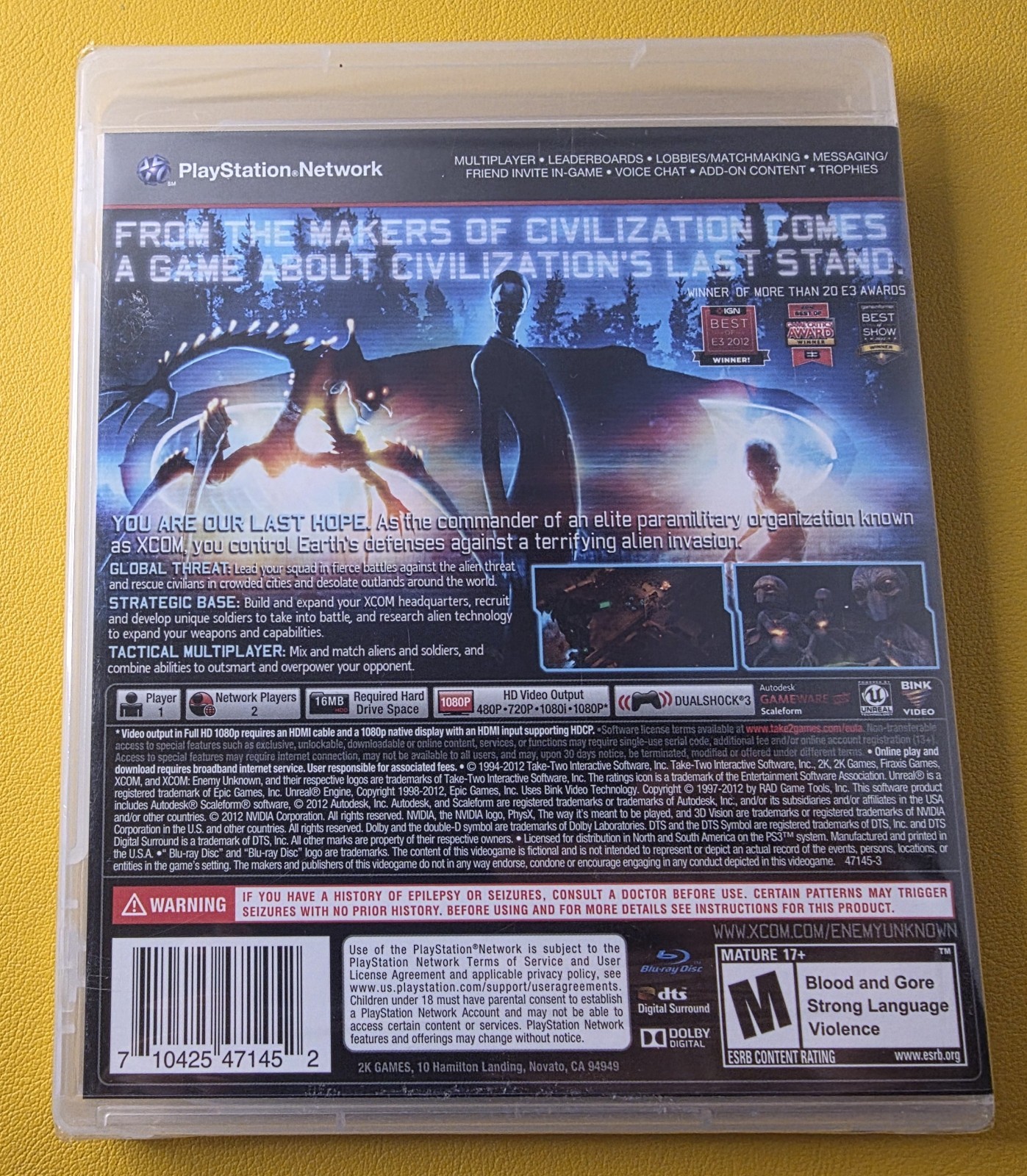 Xcom: Enemy Unknown (2012) Sony PlayStation 3 NEW Factory Sealed