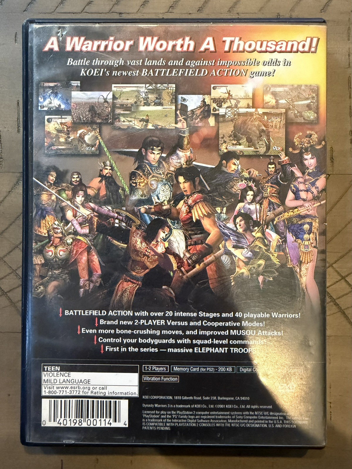 Dynasty Warriors 3; CIB (Sony PlayStation 2, 2001)