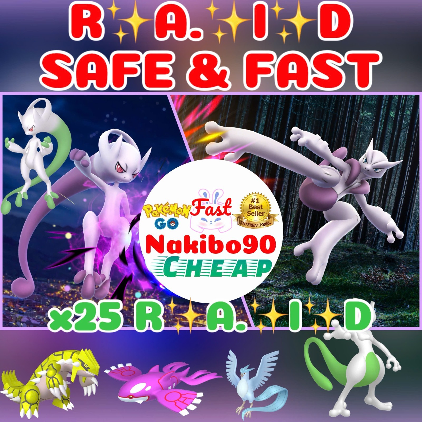 Pokemon✨R-A.-l-D✨LEGEN.-DARY✨x25 RAID✨SAFE✨FAST✨Read Description✨Go✨Fest2026✨