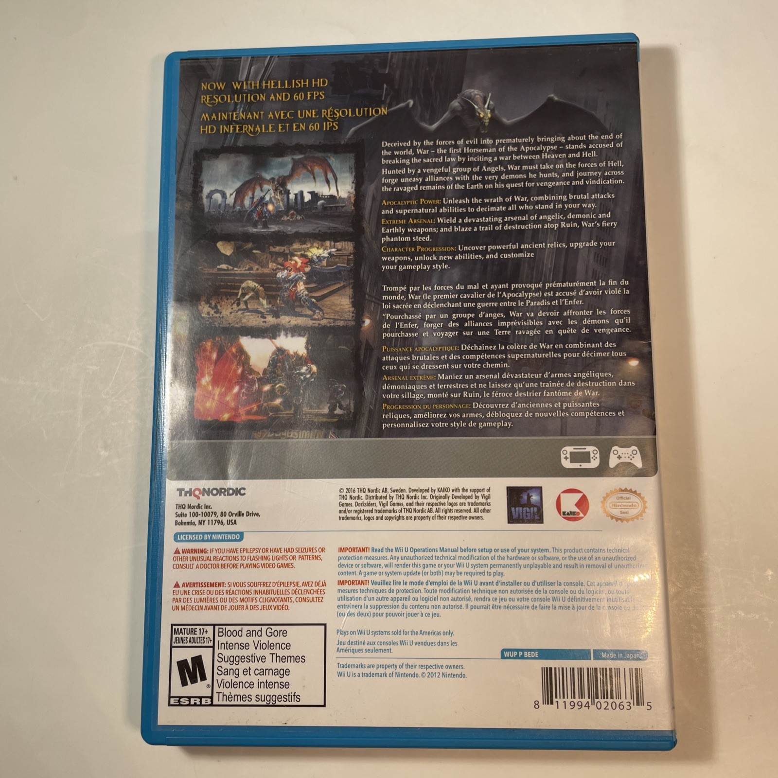 Darksiders: Warmastered Edition (Wii U, 2016) Complete CIB w/ Manual