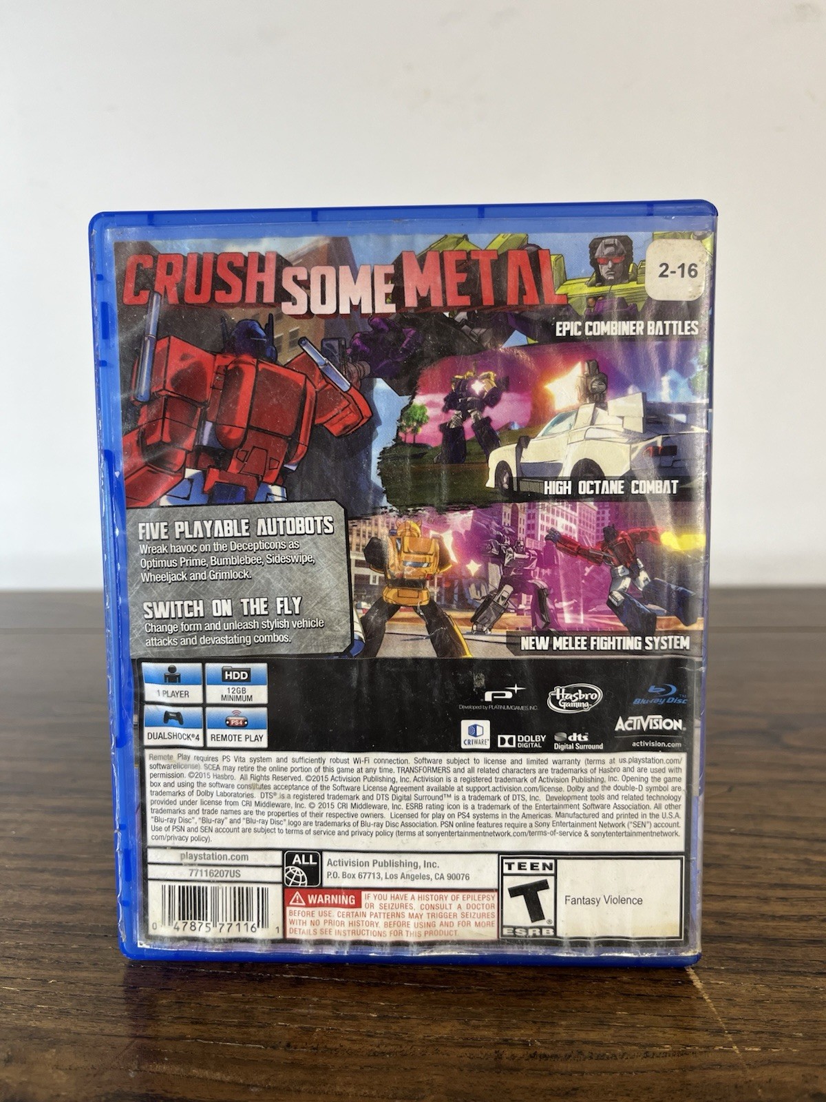 Activision Transformers: Devastation PS4 2015 T-Teen