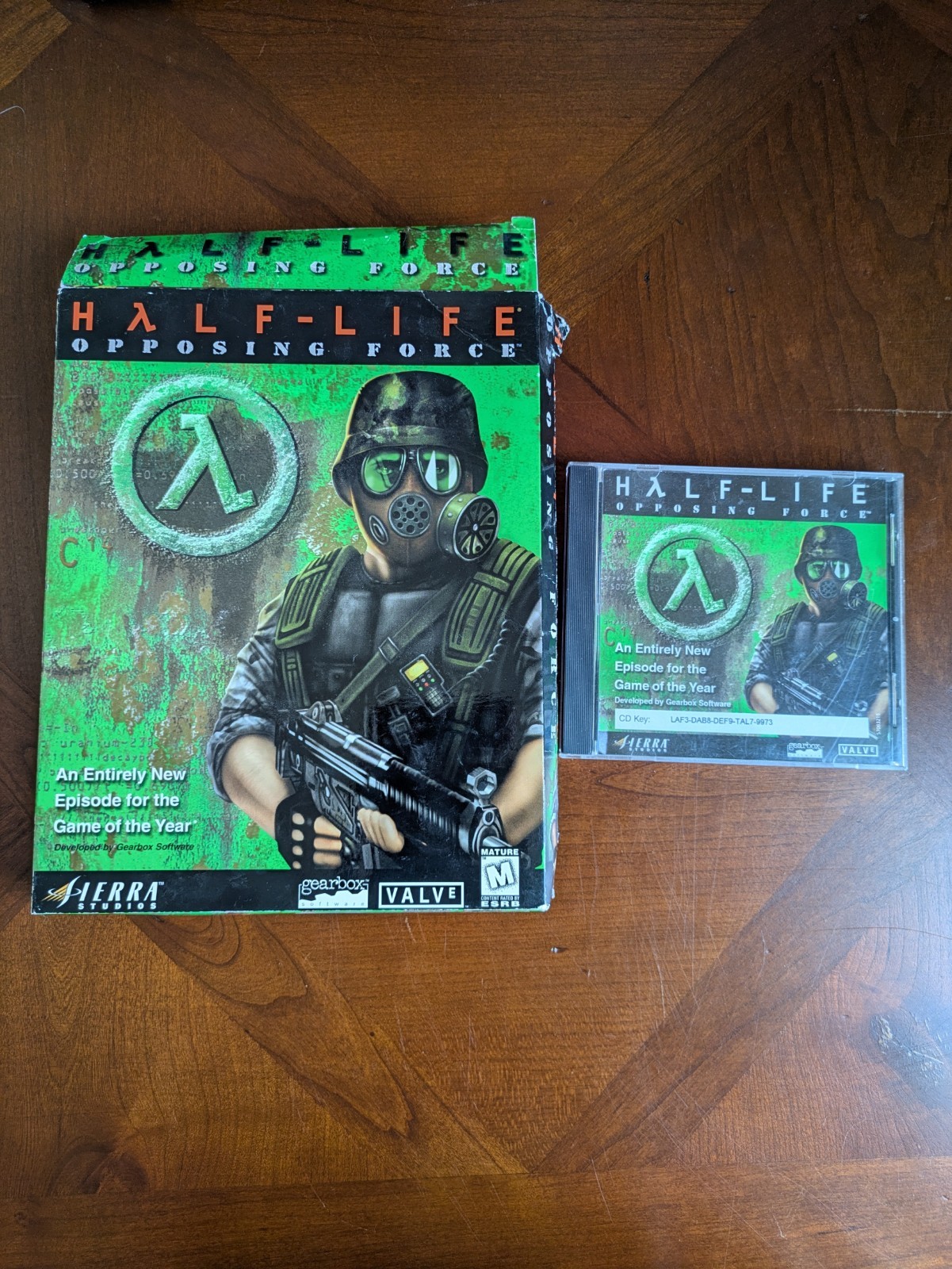 Half- Life Opposing Force Large Green Box PC Game And CD ROM