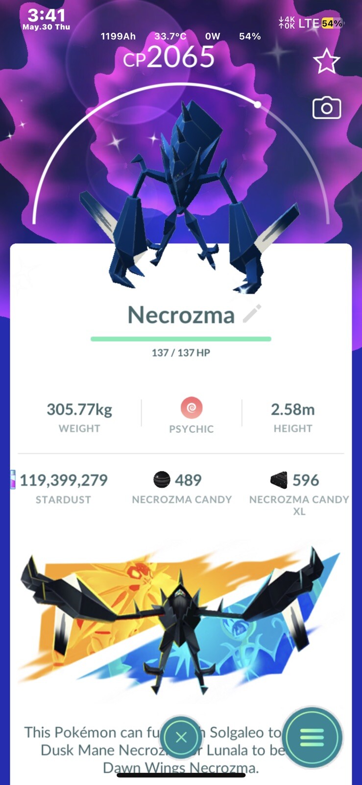 Shiny Necrozma Pokémon Go 20k