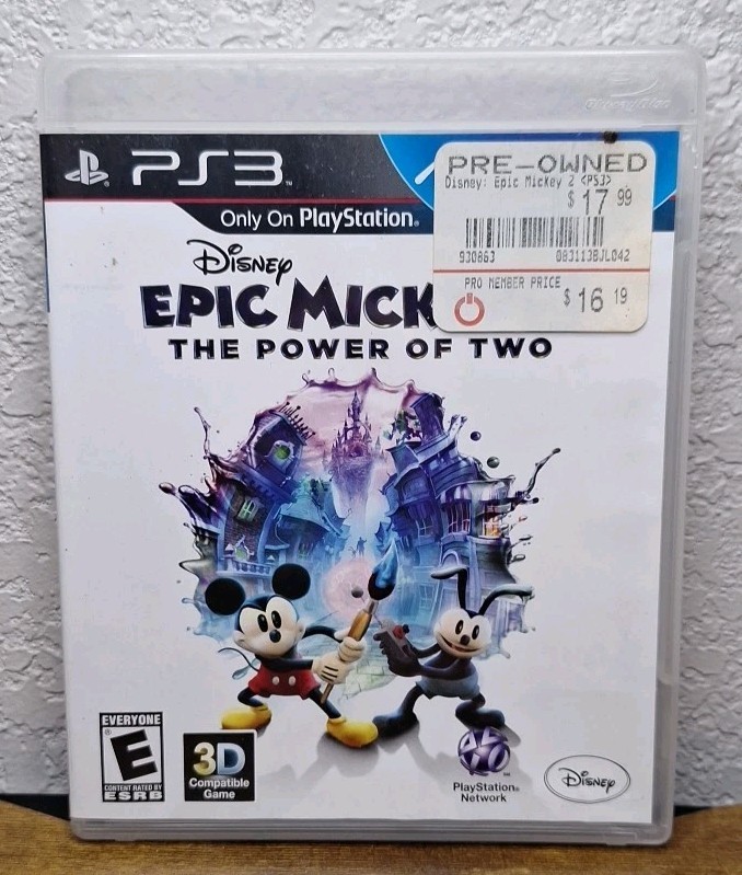 Disney Epic Mickey 2: Power of Two (Sony PlayStation 3, 2012) PS3 CIB Complete