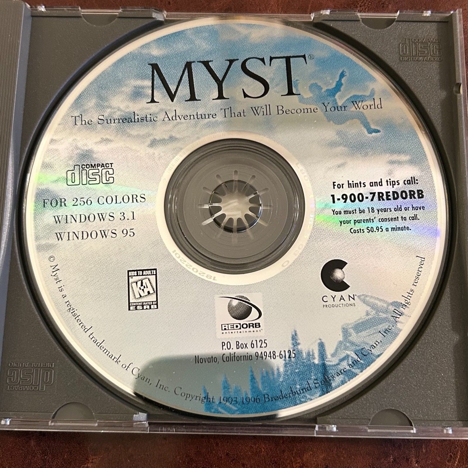 Myst PC CD-ROM Brøderbund MPC Windows 1994 Edition Cyan, Inc Vintage W/ Manual