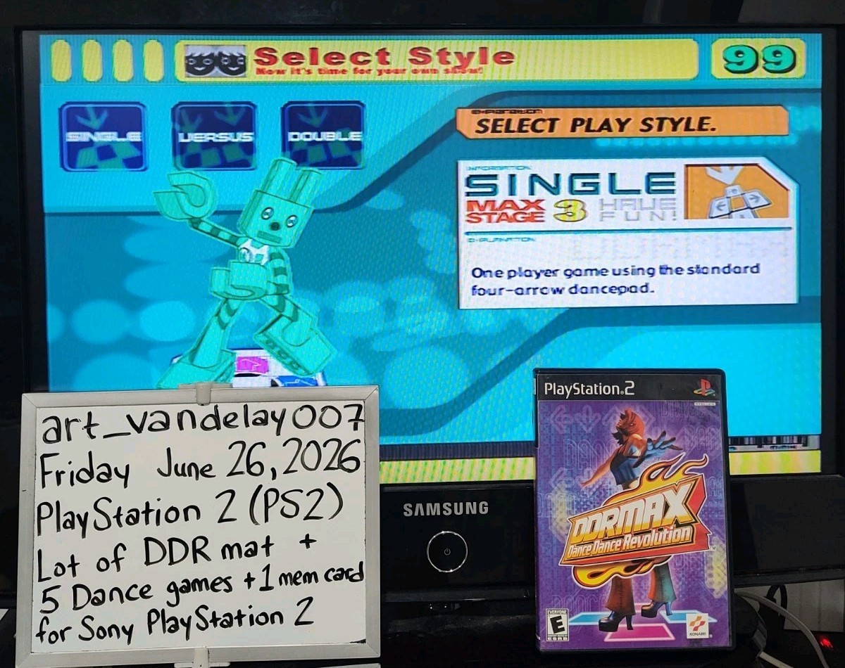 Dance Dance Revolution Mat + 5 Game Bundle For PlayStation 2 *VGC* CIB* Tested!