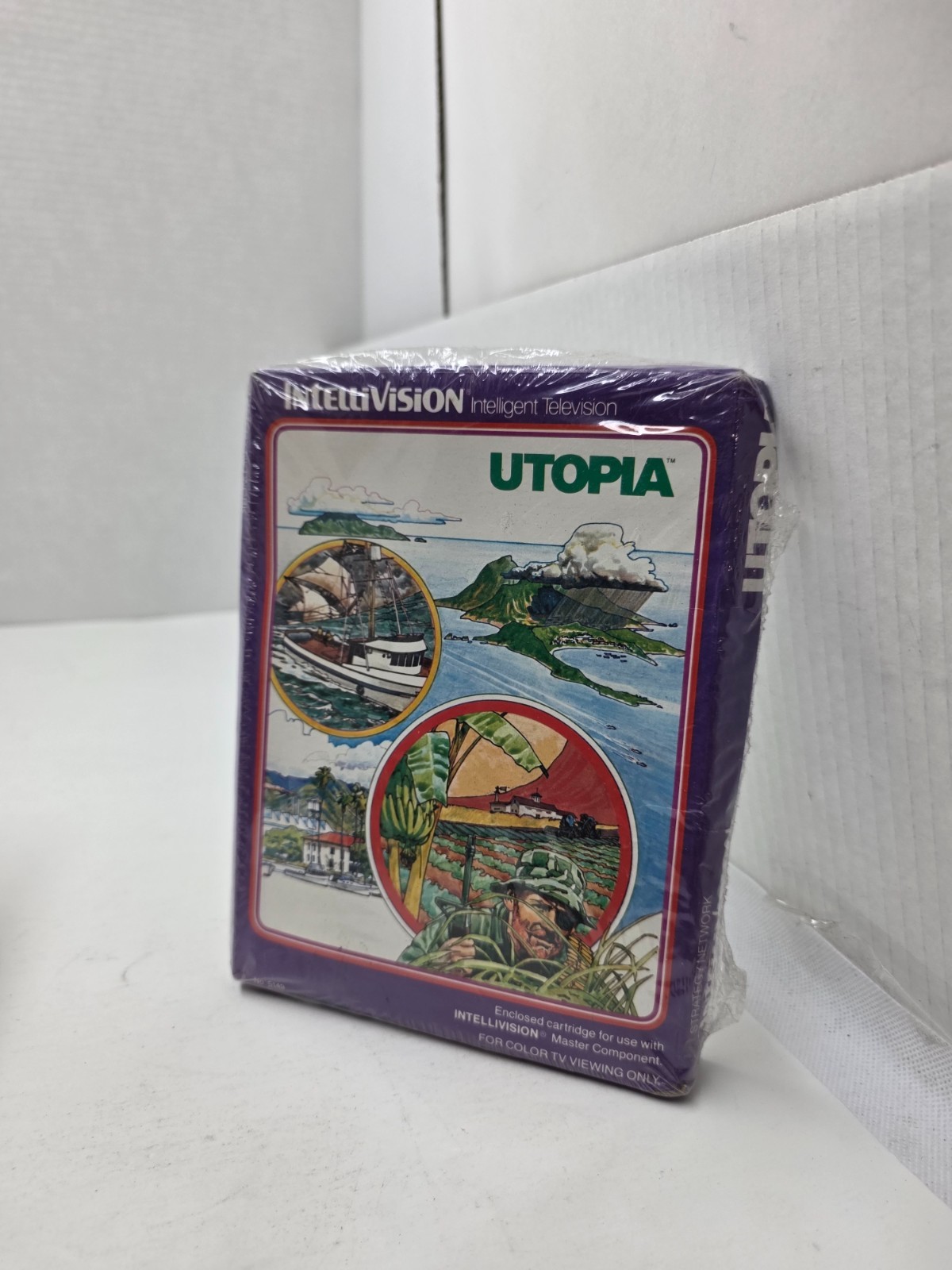 NEW SEALED UTOPIA WITH CRUSHED BOX GAME FOR INTELLIVISION CONSOLE #D38