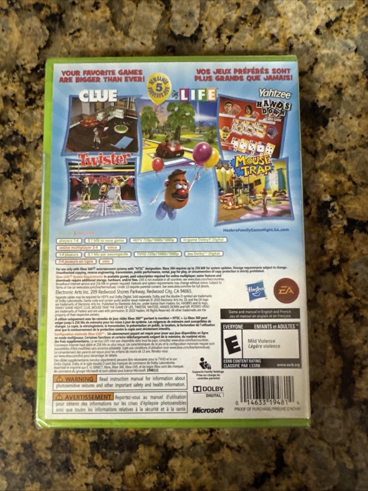 Hasbro Family Game Night 3 (Microsoft Xbox 360, 2010) New/Sealed