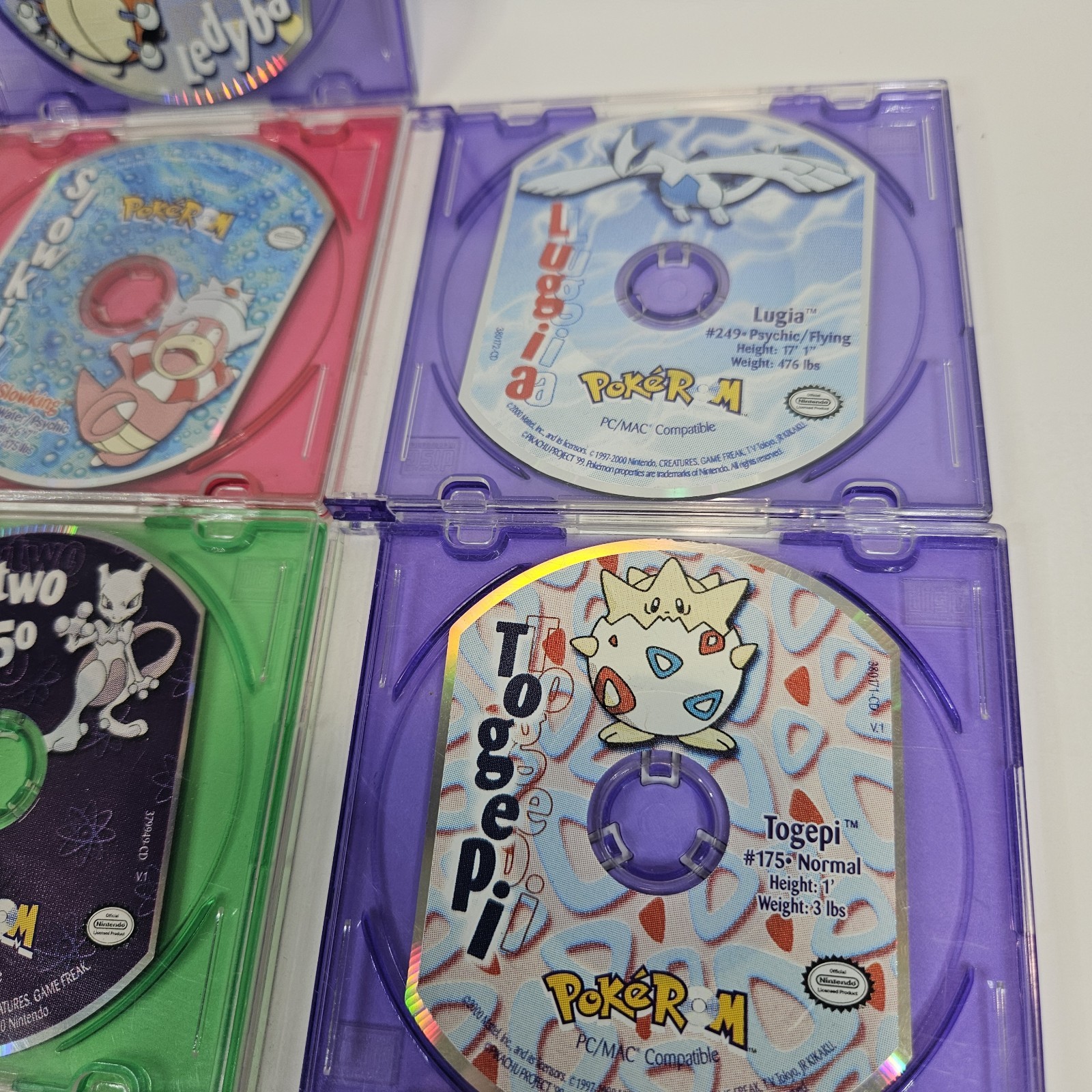 Pokemon Pokerom Lot Of 10 PC/Mac CD-ROM NINTENDO Mattel 2000