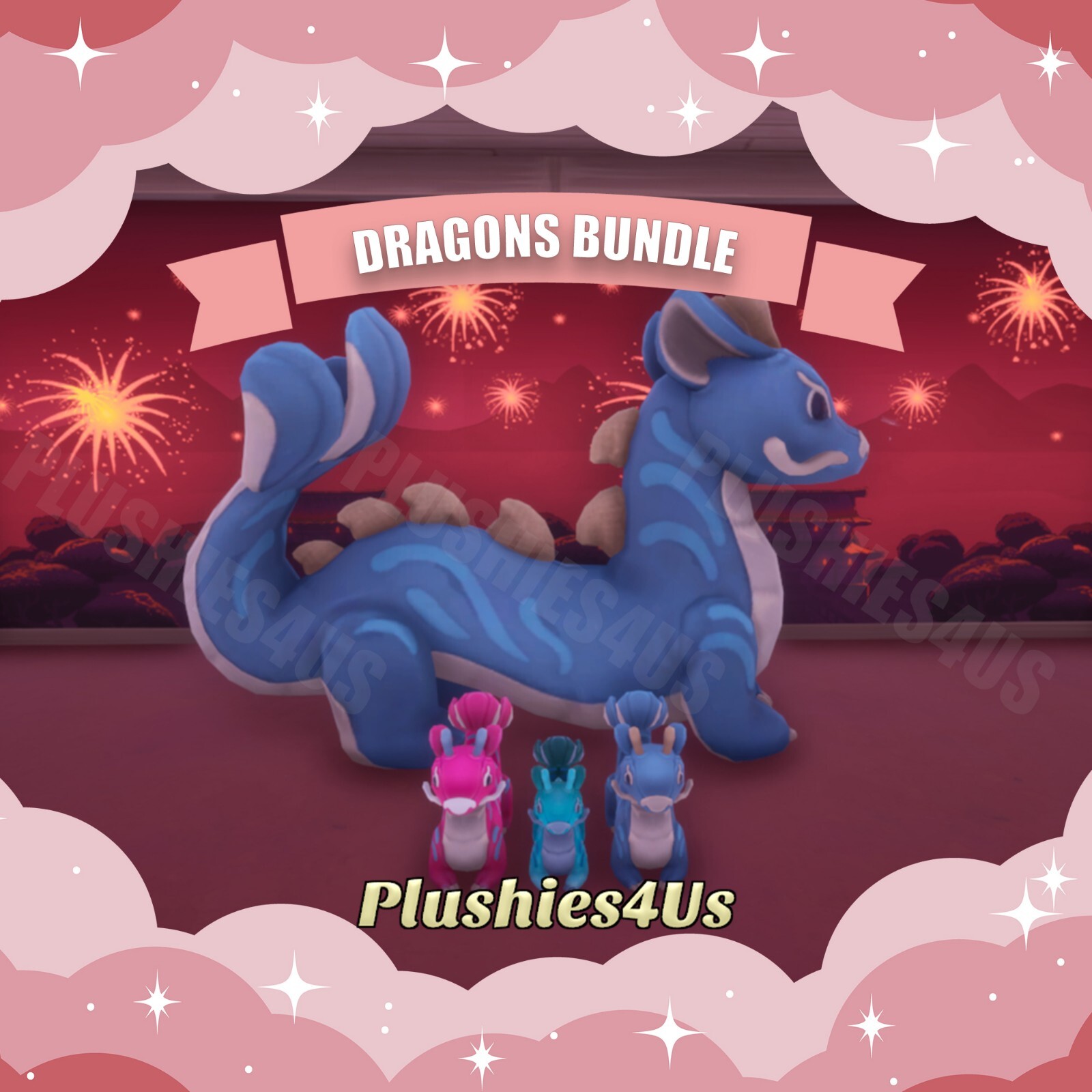 Palia Plushies – Dragons Bundle, Madrinas Maji Dragon, Mini Dragon, Maji Market
