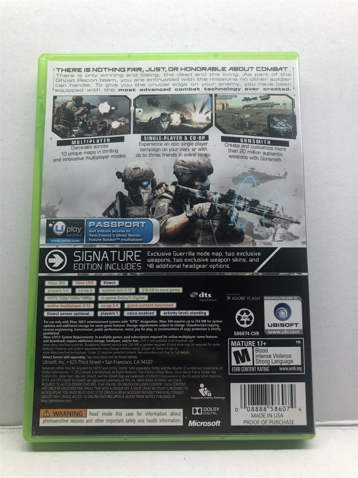 Tom Clancy’s Ghost Recon Future Soldier Signature Edition (Xbox 360 2012) Tested