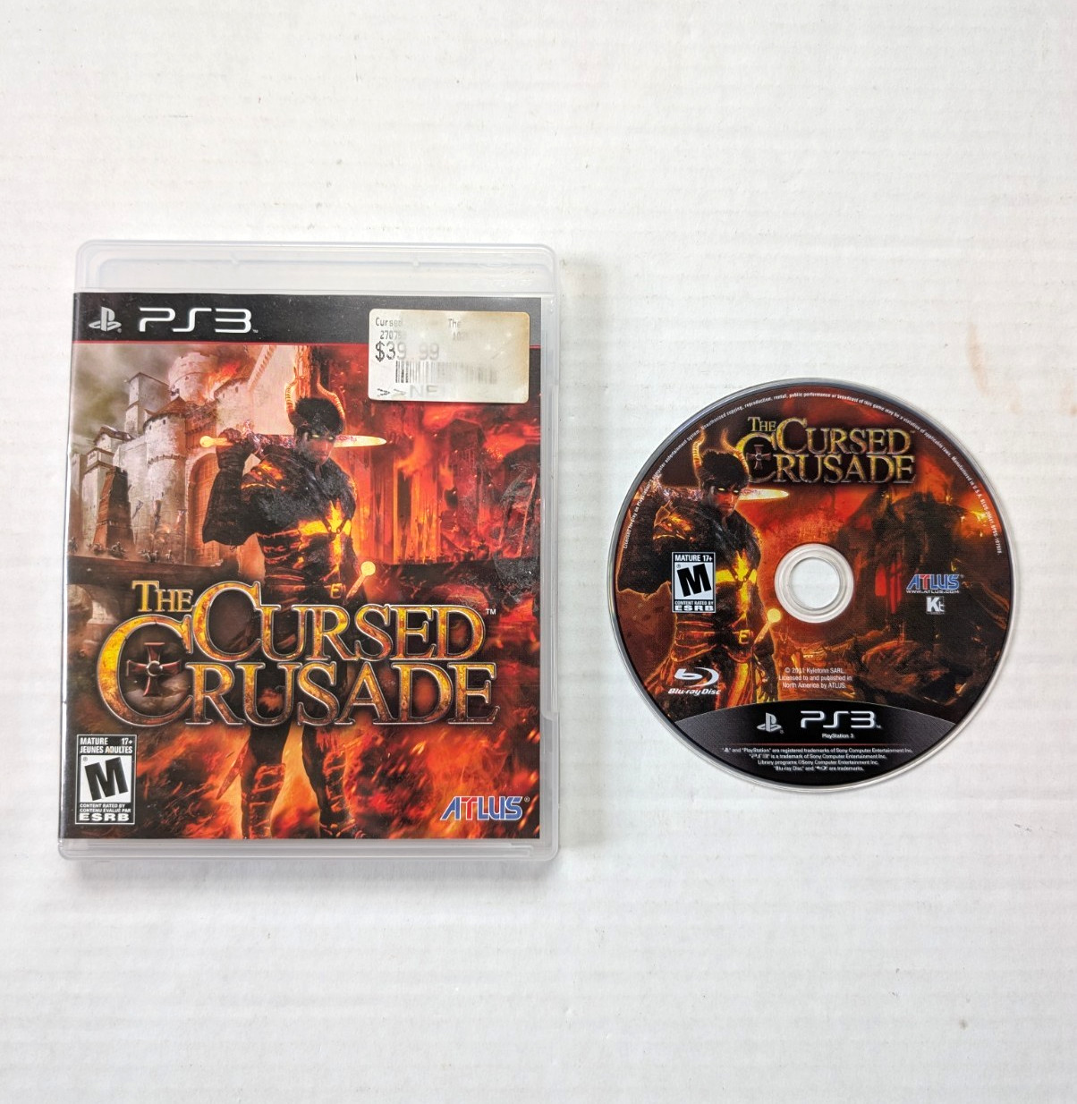 The Cursed Crusade No Manual Sony PlayStation 3 2011 Atlus Tested Working