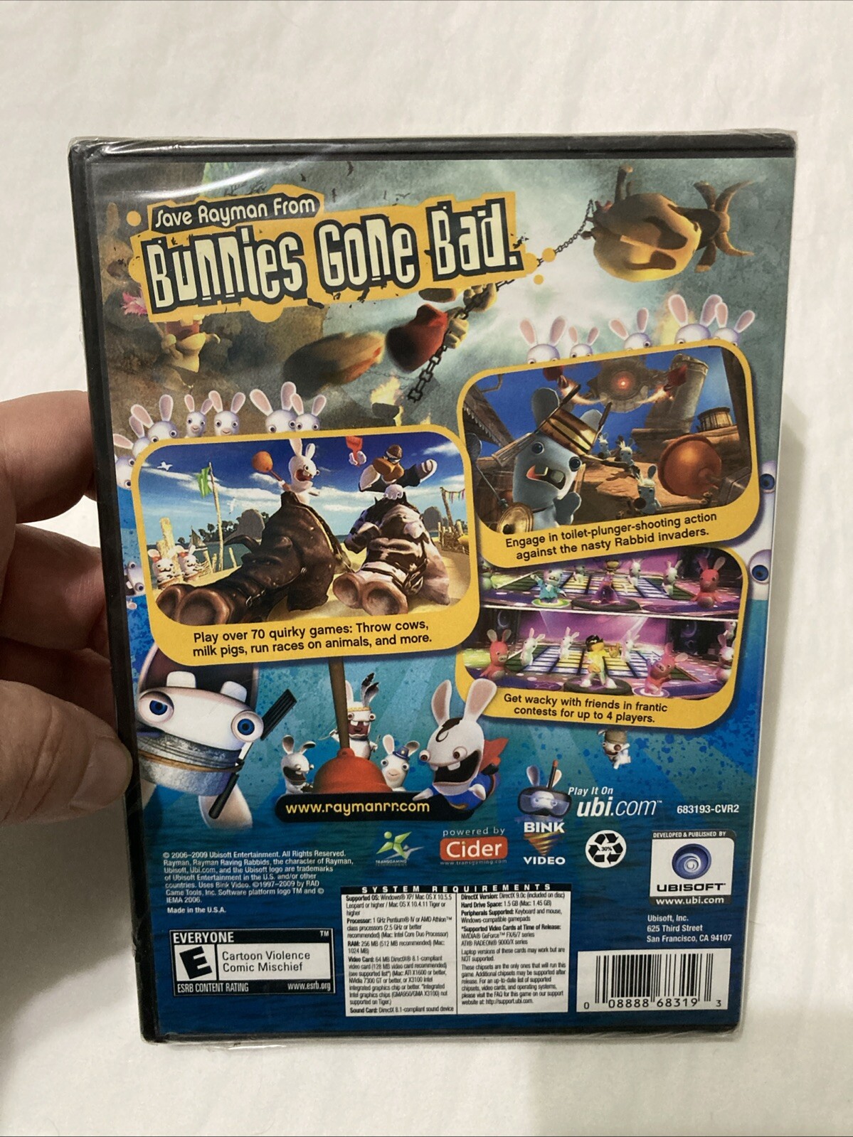 Rayman – Raving Rabbids (PC, 2012) WIN MAC DVD-ROM Brand New SEALED rabbits