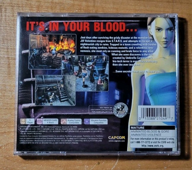 Resident Evil 3: Nemesis (PlayStation 1 PS1) Complete In Box CIB (TESTED)