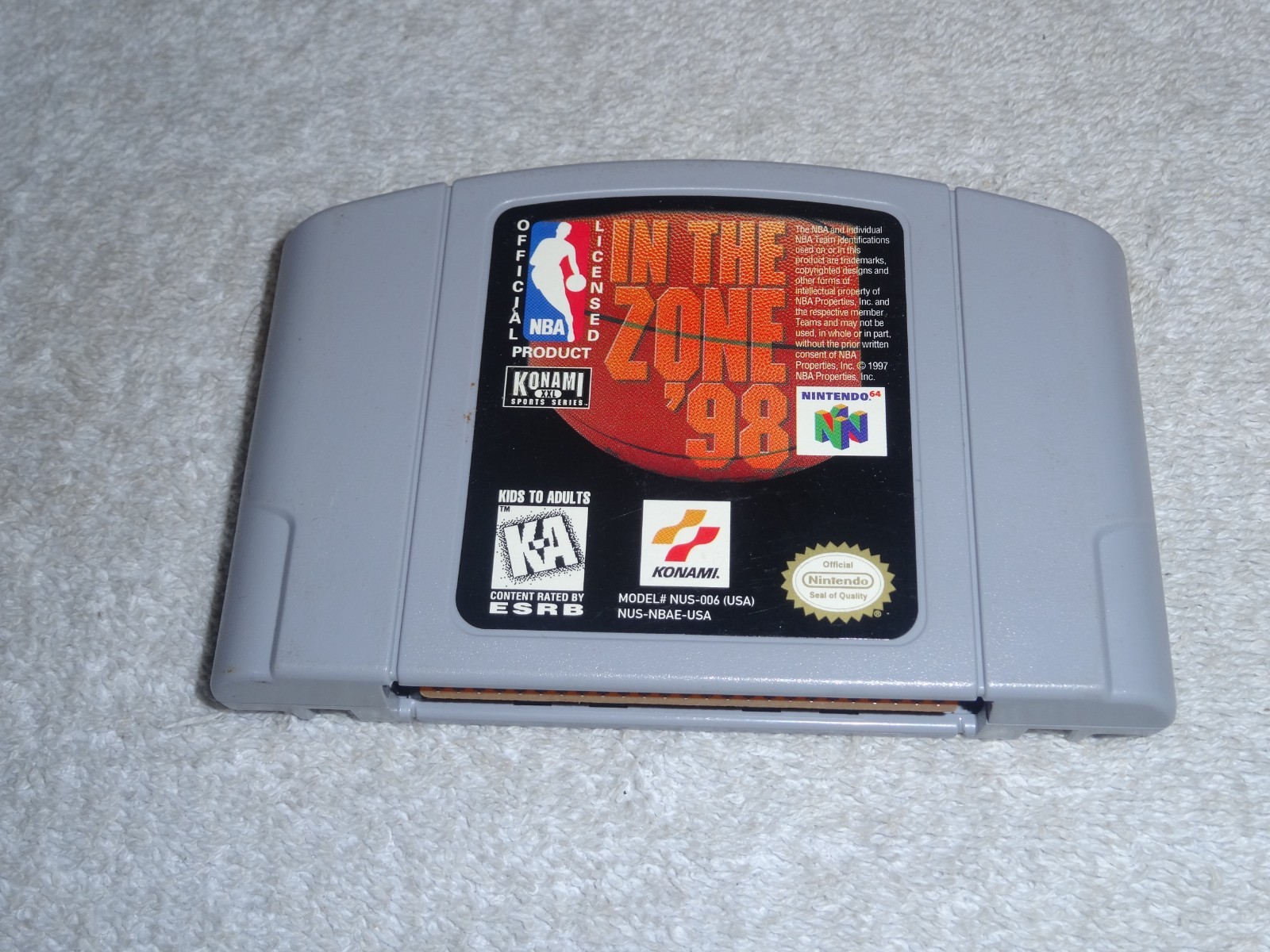 NBA: In The Zone ’98 Nintendo 64 1998 N64 Authentic tested BASKETBALL video game