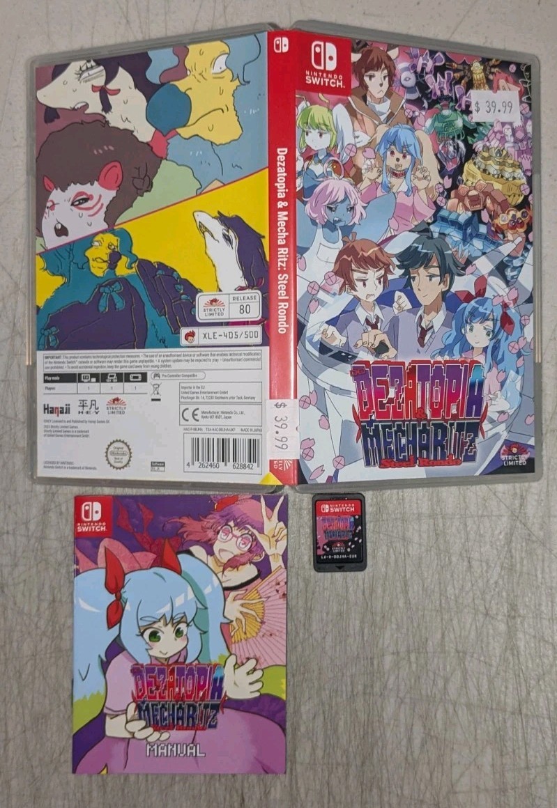 Dezatopia & Mecha Ritz (Nintendo Switch) Cartridge, Case, Box Art, Manual