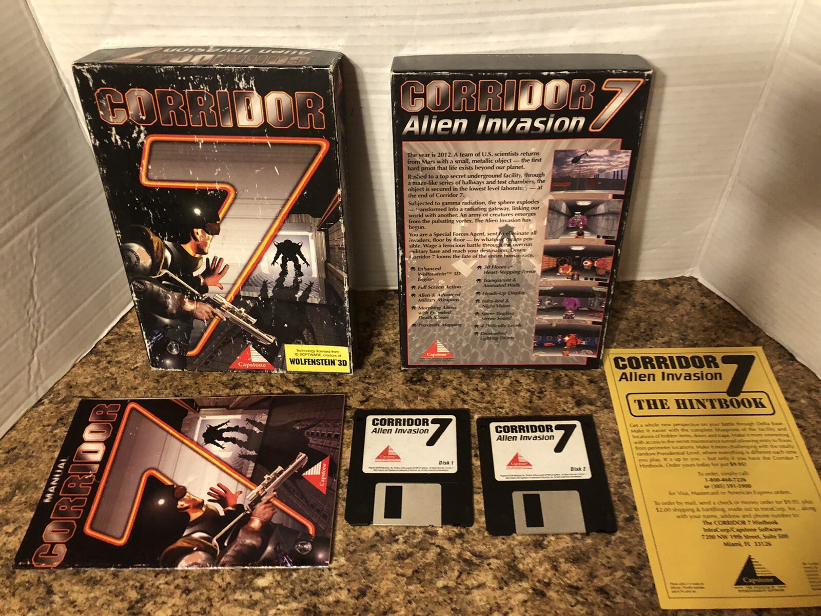 Corridor 7: Alien Invasion (PC – 3.5″ Disk) Capstone Big Box PC Game Vintage