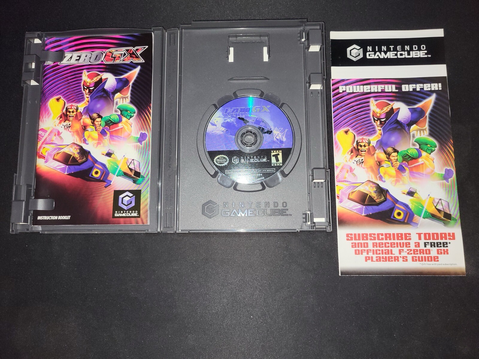 F-Zero GX Black Label Nintendo Gamecube EX+NM condition COMPLETE+protector!