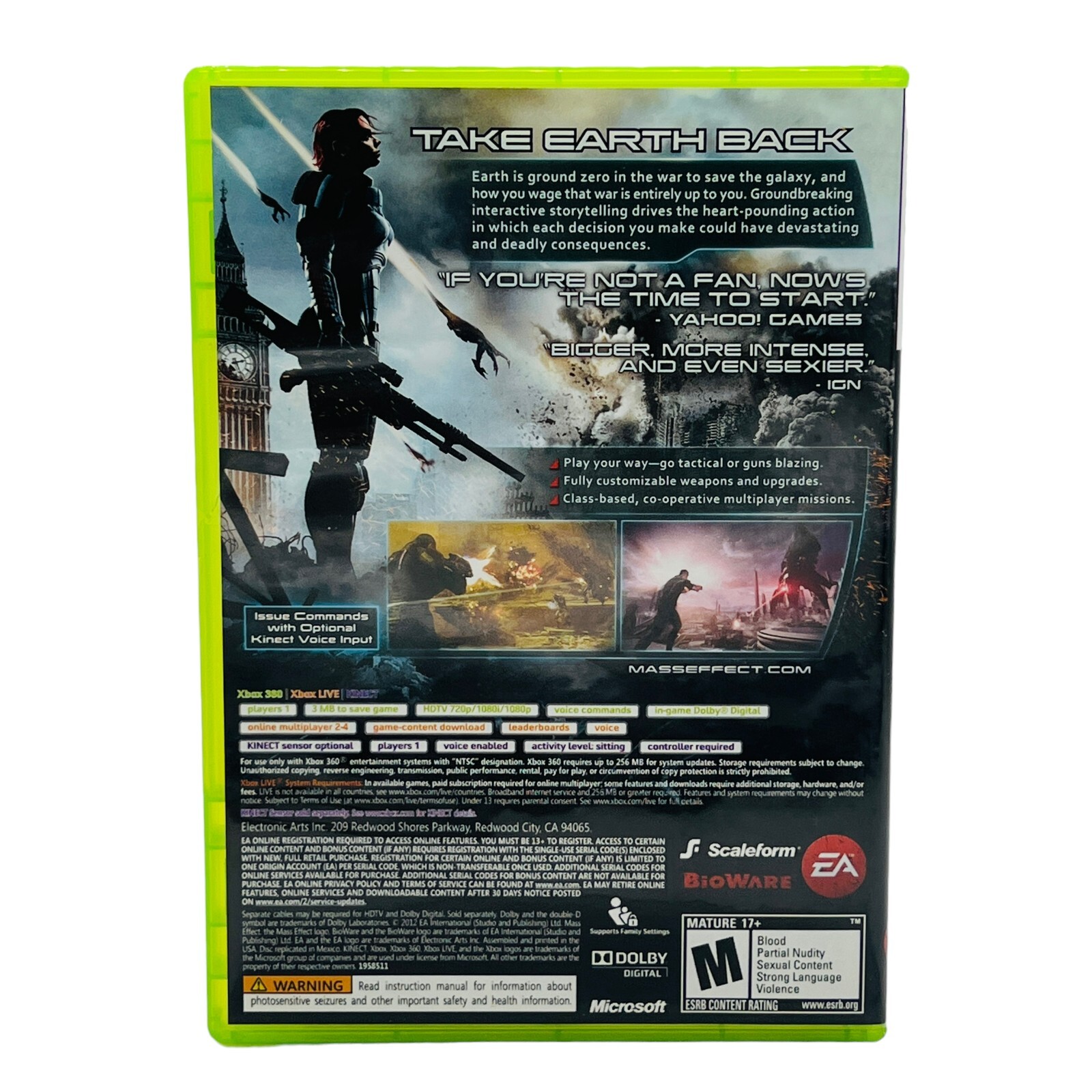 Mass Effect 3 (Microsoft Xbox 360, 2012) Complete Tested Working