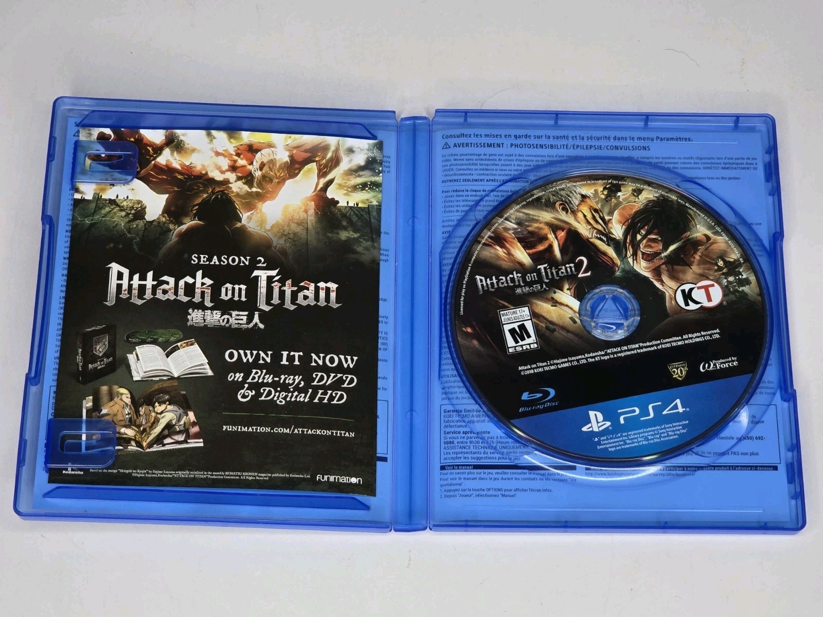 Attack on Titan 2 (Sony PlayStation 4 PS4, 2018) Cib Complete Tested & Working
