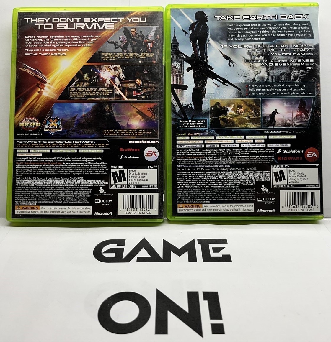 Mass Effect 2 + 3 (Xbox 360) TWO GAMES BUNDLE -Complete w/ Manual – Tested