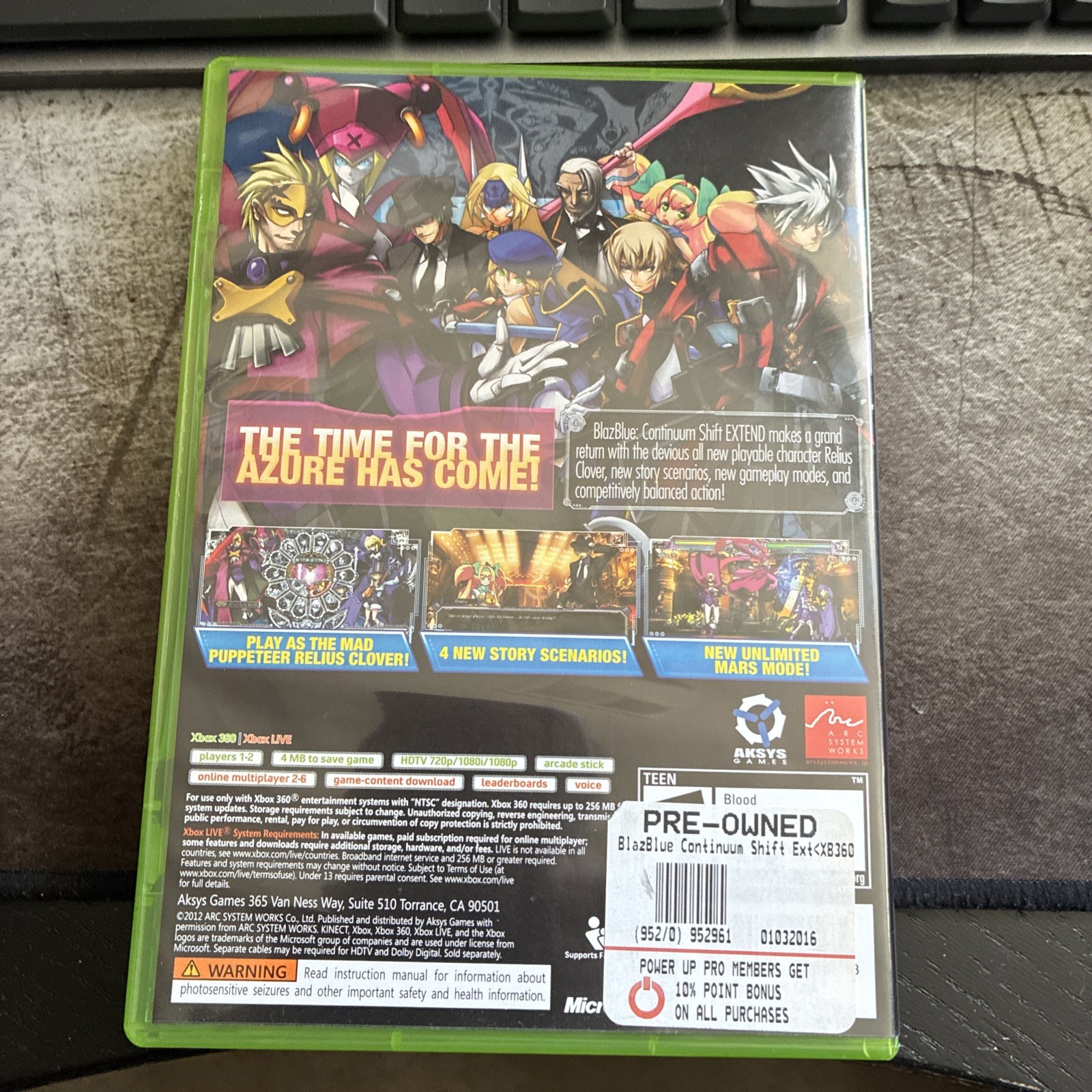 BlazBlue: Continuum Shift Extend (Microsoft Xbox 360, 2012)