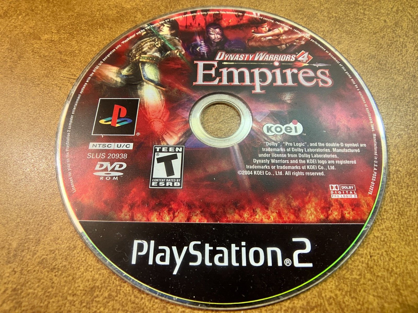 Dynasty Warriors 4 Empires Sony PlayStation 2 2004 Disc Only