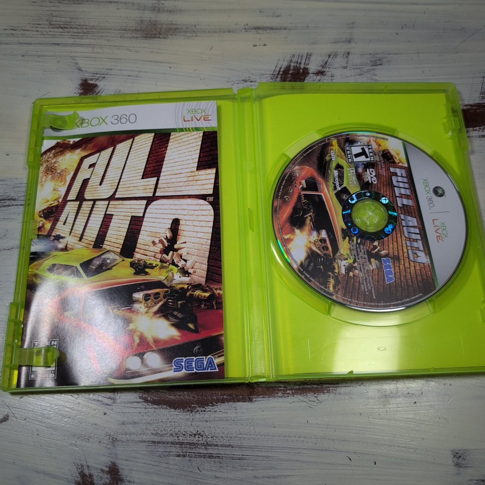 FULL AUTO (Xbox 360, 2004) SEGA Complete Manual CIB Mint Disc